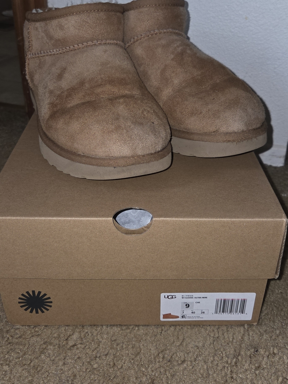 UGG Mini Suede Shearling Boot - Chestnut Brown